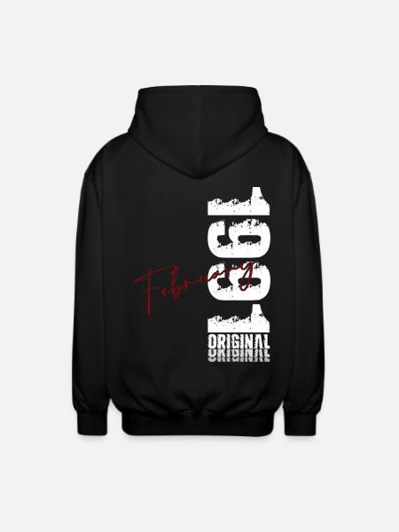 35th Birthday February 1991 Original Vintage - Unisex Hooded Jacket - black