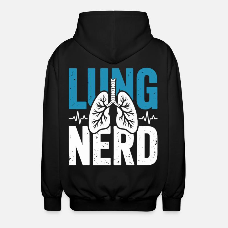 Lung Nerd Lung Lover Shirt - Unisex Hooded Jacket - black