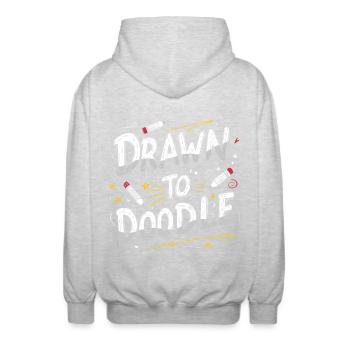 Doodle Kritzeln Zeichnung Draw To Doodle - Unisex Kapuzenjacke - Hellgrau meliert - Hinten - AI Model Male 185 light (185cm)