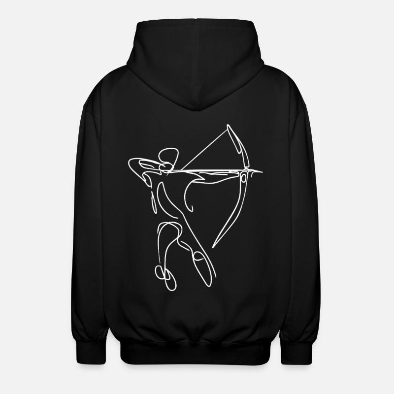 Bogenschütze Zeichnung - Unisex Kapuzenjacke - Schwarz
