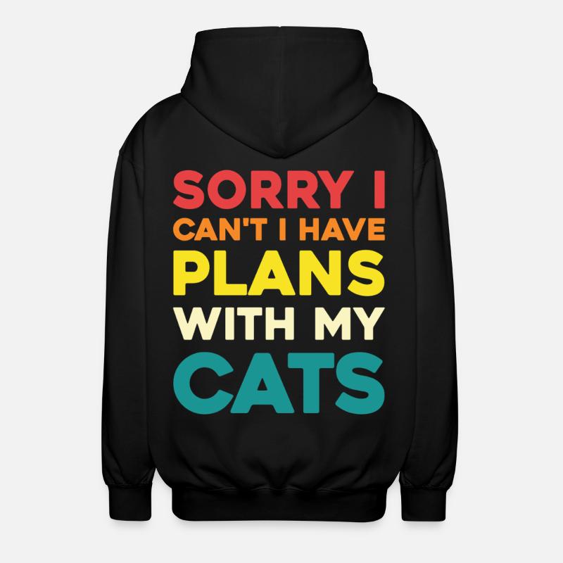 Pas de plans sans chats - Veste à capuche unisexe - noir