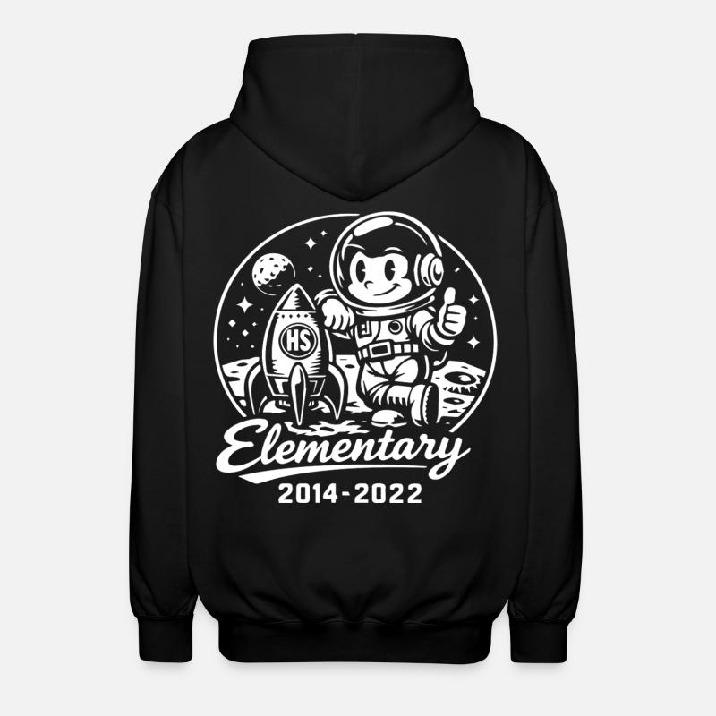 Astronaute et fusée dans le cosmos - Veste à capuche unisexe - noir