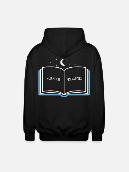 Bücherwurm Spruch - Unisex Kapuzenjacke - Schwarz
