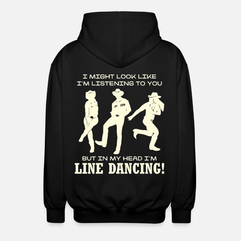 Line Dancing Silhouette Humor - Unisex Kapuzenjacke - Schwarz