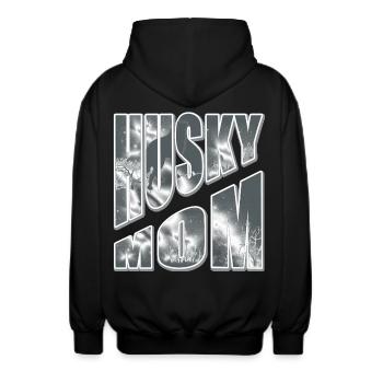 Husky Mom im Schnee - Unisex Kapuzenjacke - Schwarz - Hinten - AI Model Male 185 light (185cm)