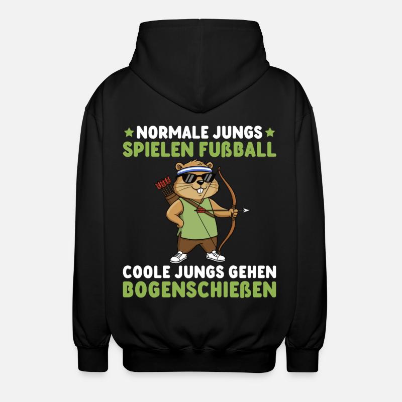 Archery - Cool boys go archery - Unisex Hooded Jacket - black