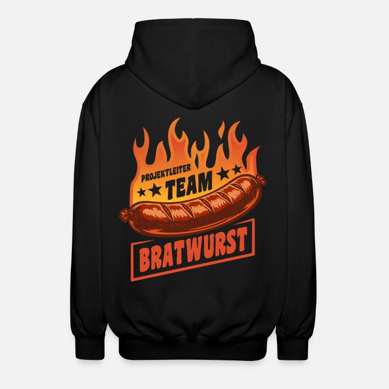 Projektleiter Team Bratwurst | Grillen Feuer - Unisex Kapuzenjacke - Schwarz