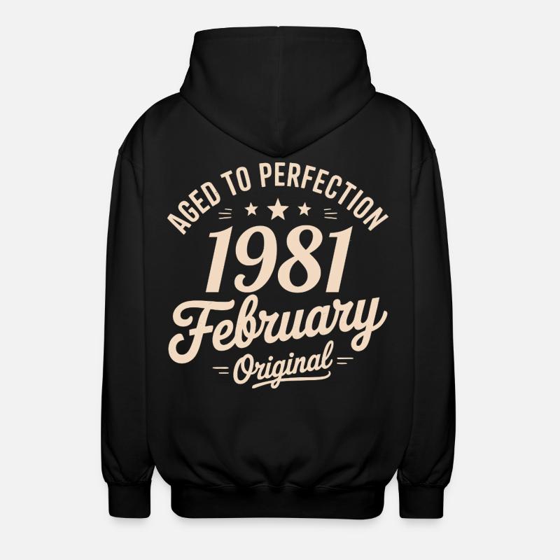 Février 1981 – Februar 1981 - Unisex Kapuzenjacke - Schwarz