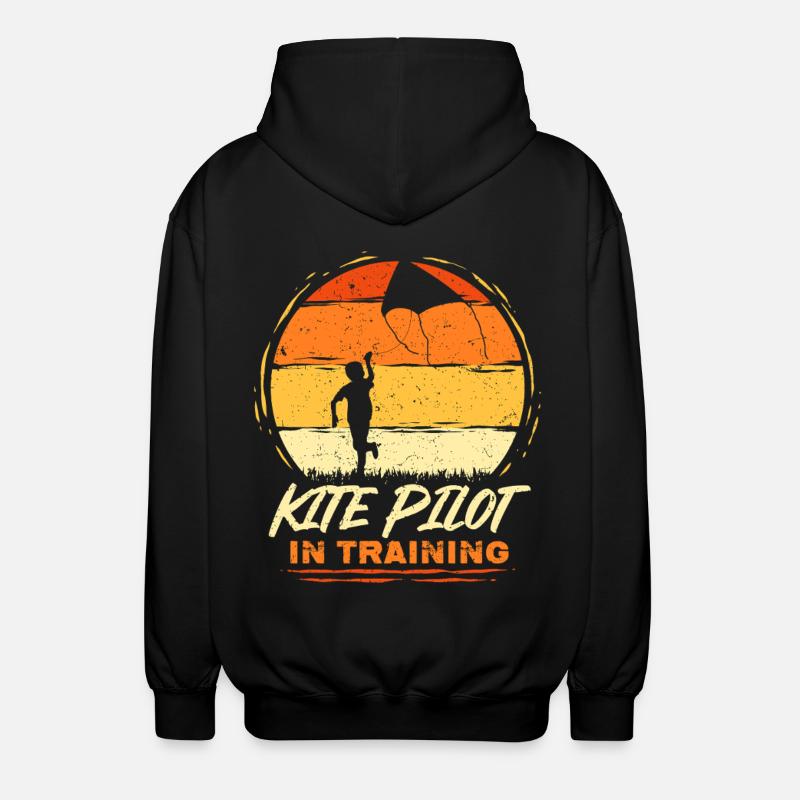 Drageflyvende dragepilot under oplæring - Unisex hættejakke. - sort