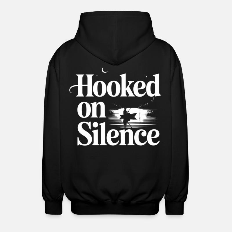 Motif de pêche en silence - Veste à capuche unisexe - noir