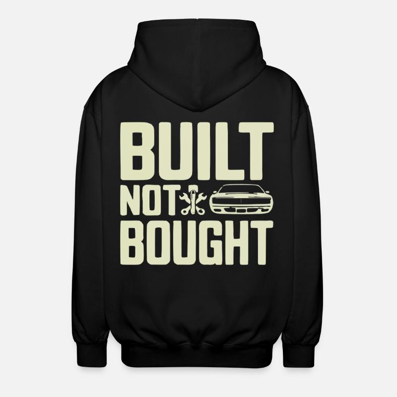 Built Not Bought Screwdriver Statement - Unisex Hooded Jacket - black