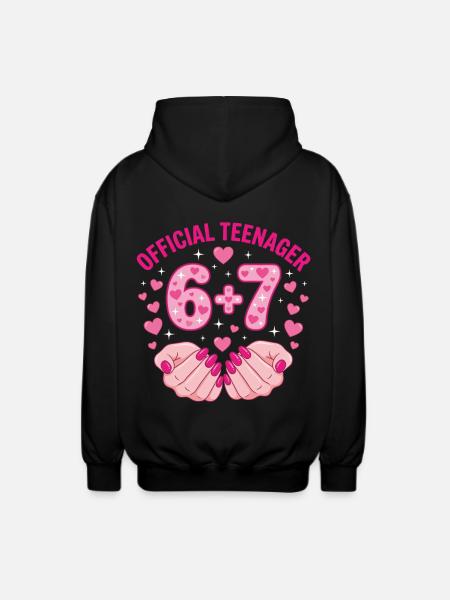 Officiel Teenager 67 Hearts 13-års fødselsdag - Unisex hættejakke. - sort