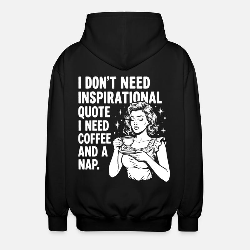 Real Coffee Love Nap Statement - Unisex Hooded Jacket - black