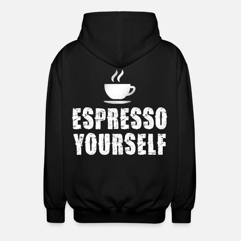 Espresso Yourself Typographic Cup - Unisex Kapuzenjacke - Schwarz