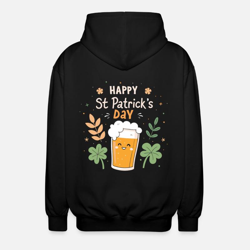 Bière joyeuse Saint Patrick - Veste à capuche unisexe - noir