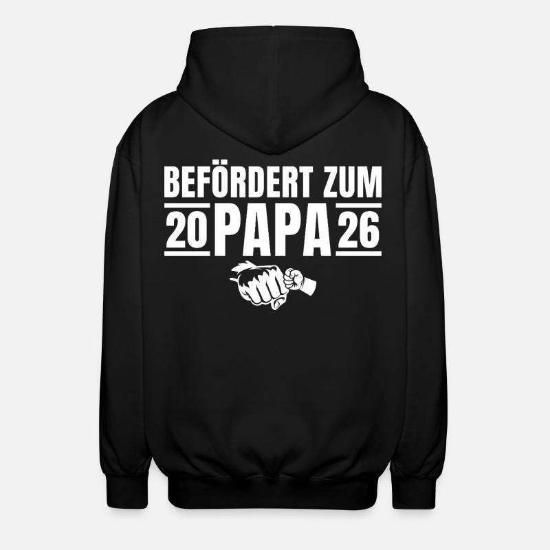 Vaterschaft Befördert zum Papa 2026 - Unisex Kapuzenjacke - Schwarz