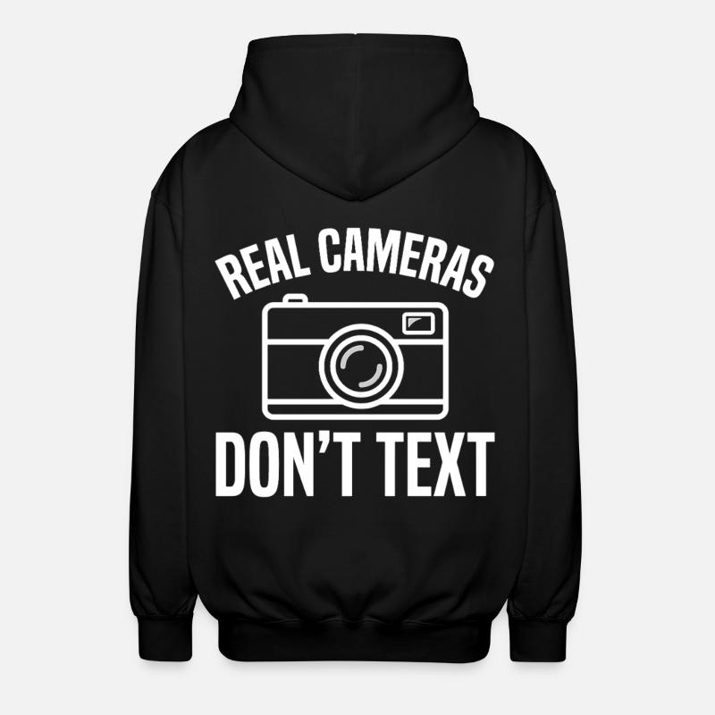 Real Cameras Don’t Text Design - Unisex Kapuzenjacke - Schwarz