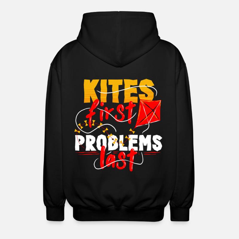 Drachen Drachensteigen - Unisex Kapuzenjacke - Schwarz