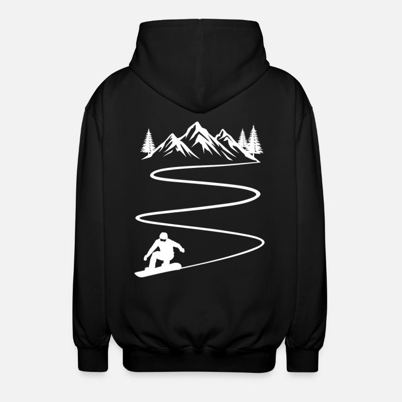 Snowboard and Mountain Snowboarding - Unisex Hooded Jacket - black