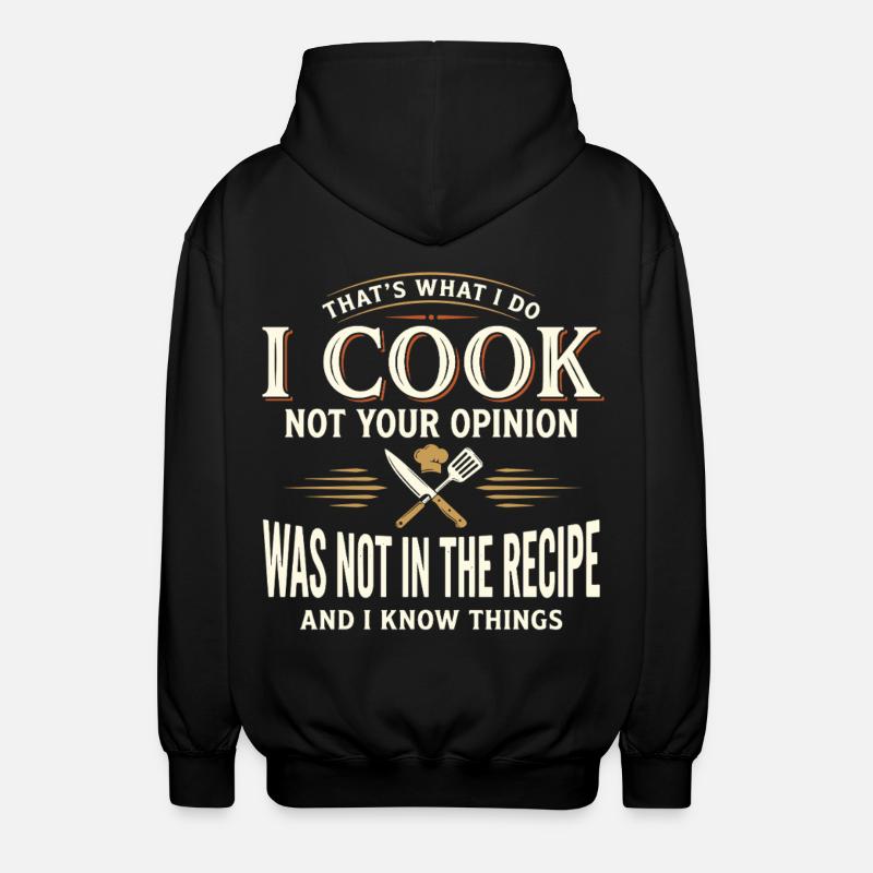 I cook and know things - Unisex Hooded Jacket - black