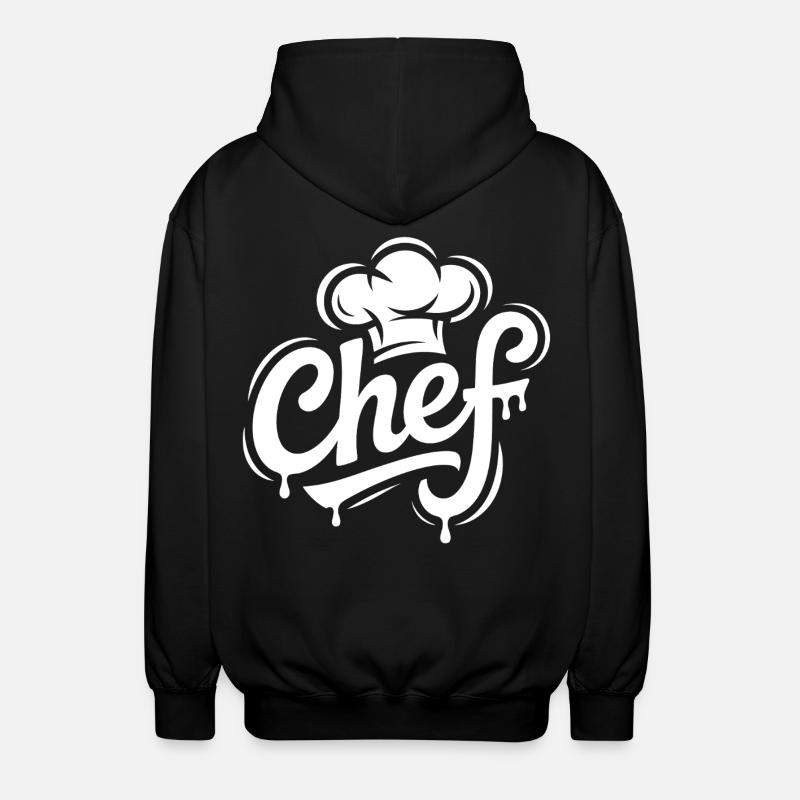 Lettrage du logo du chef - Veste à capuche unisexe - noir