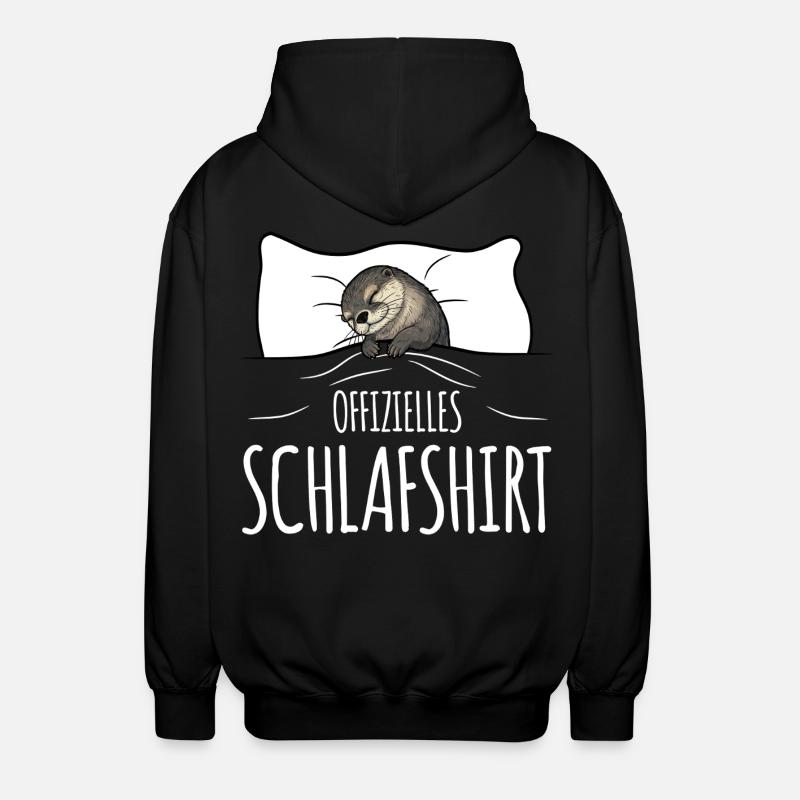 Otter Sleeping Shirt blanc - Veste à capuche unisexe - noir