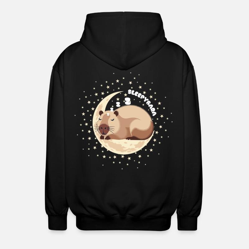Sleepybara Pjyama Capybara pyjama top - Unisex Hooded Jacket - black
