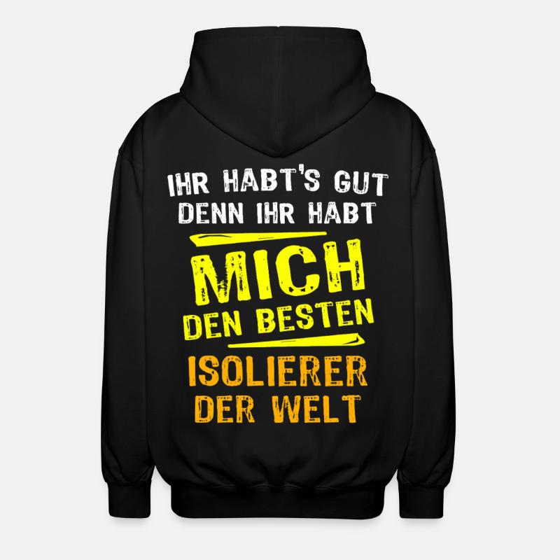 Isolierer Geschenk - Unisex Kapuzenjacke - Schwarz