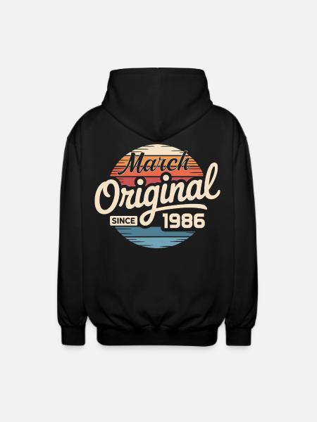 Legendary since march 1986 - Unisex Hooded Jacket - black