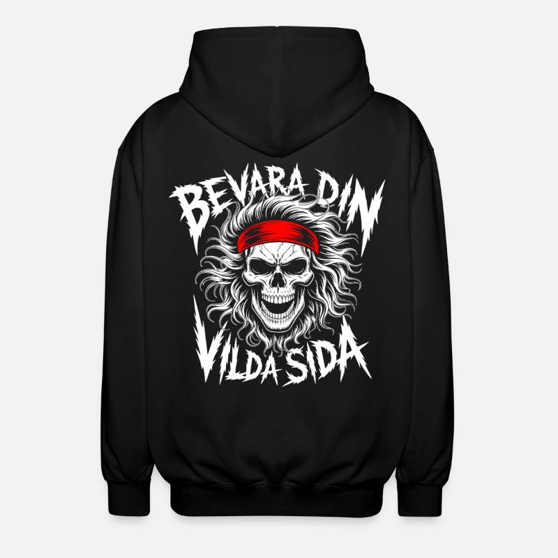 Wild Side Skull - Unisex Hooded Jacket - black