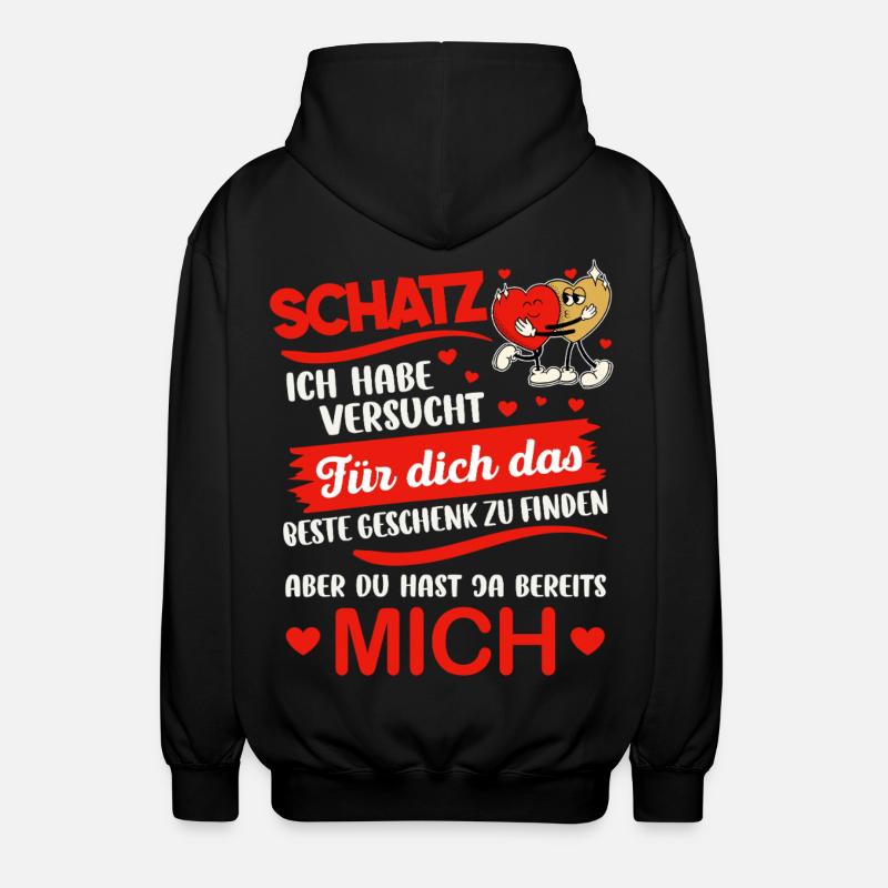 Chérie, j’ai essayé la Saint-Valentin parfaite - Veste à capuche unisexe - noir