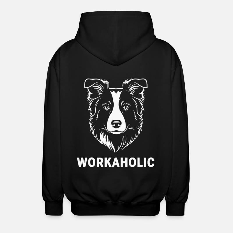 Workaholic Border Collie - Unisex Kapuzenjacke - Schwarz