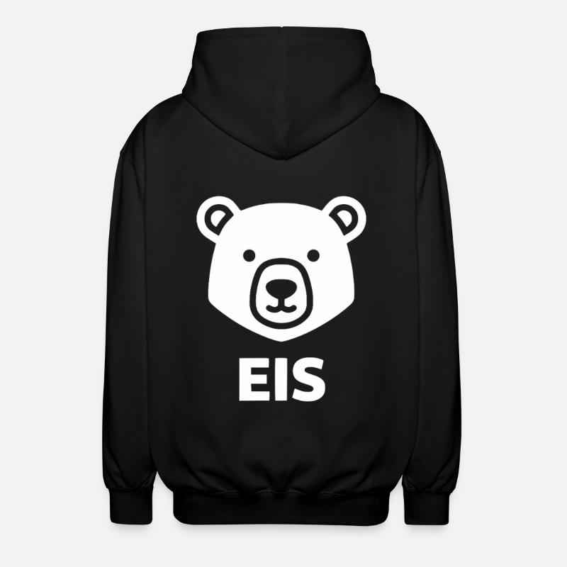 Eisbär Kopf Minimallogo - Unisex Kapuzenjacke - Schwarz