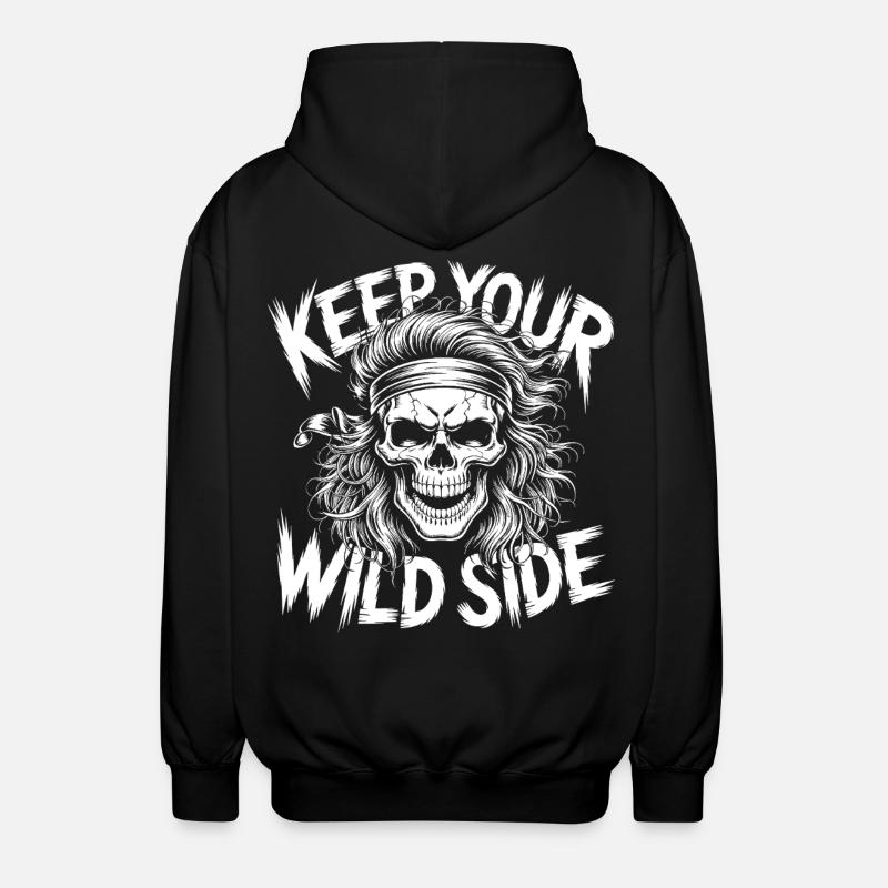 Vild sidekraniums design - Unisex hættejakke. - sort