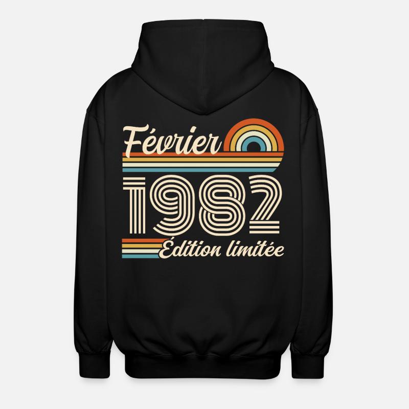 Février 1982 - Veste à capuche unisexe - noir