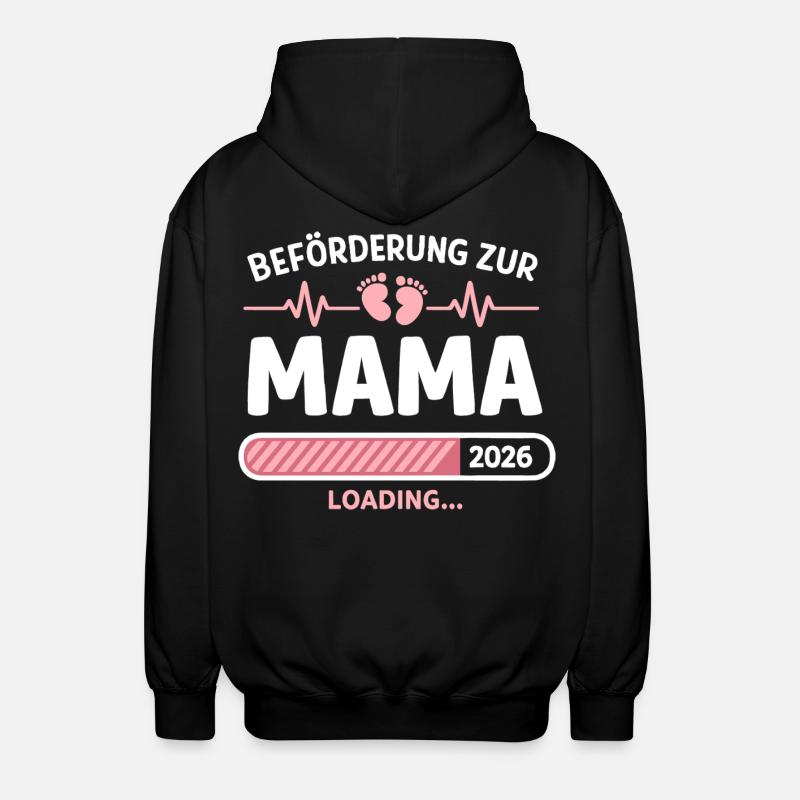 Mama 2026 Loading Beförderung Geschenk - Unisex Kapuzenjacke - Schwarz