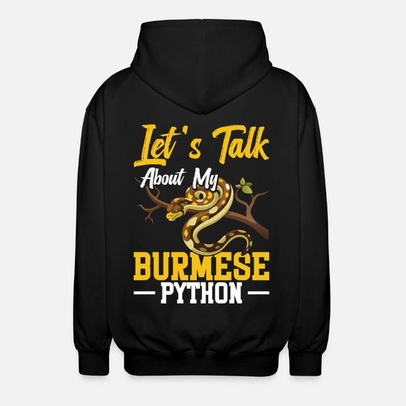 Burmesischer Python-Besitzer Schlangenterrarium Hide Python - Unisex Kapuzenjacke - Schwarz