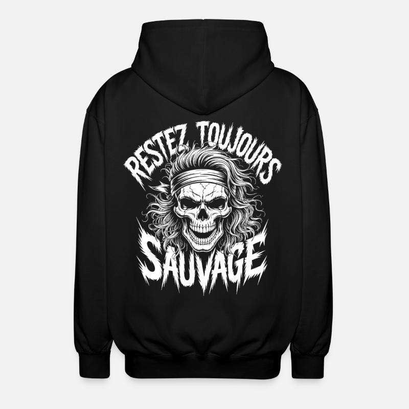 Crâne Sauvage Révolté - Veste à capuche unisexe - noir