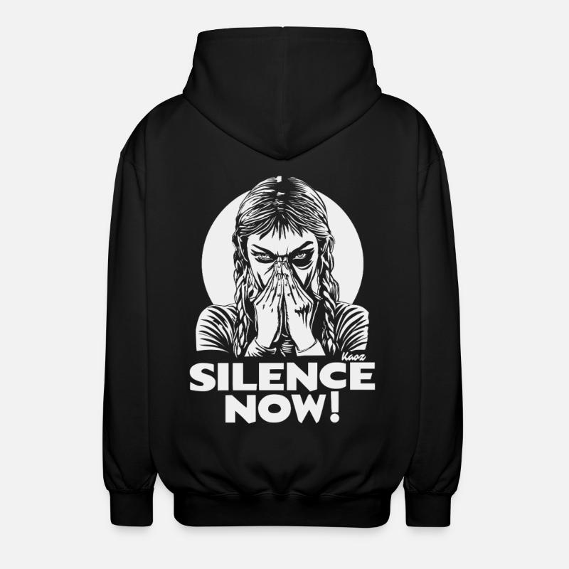 Silence maintenant Emblème du visage - Veste à capuche unisexe - noir