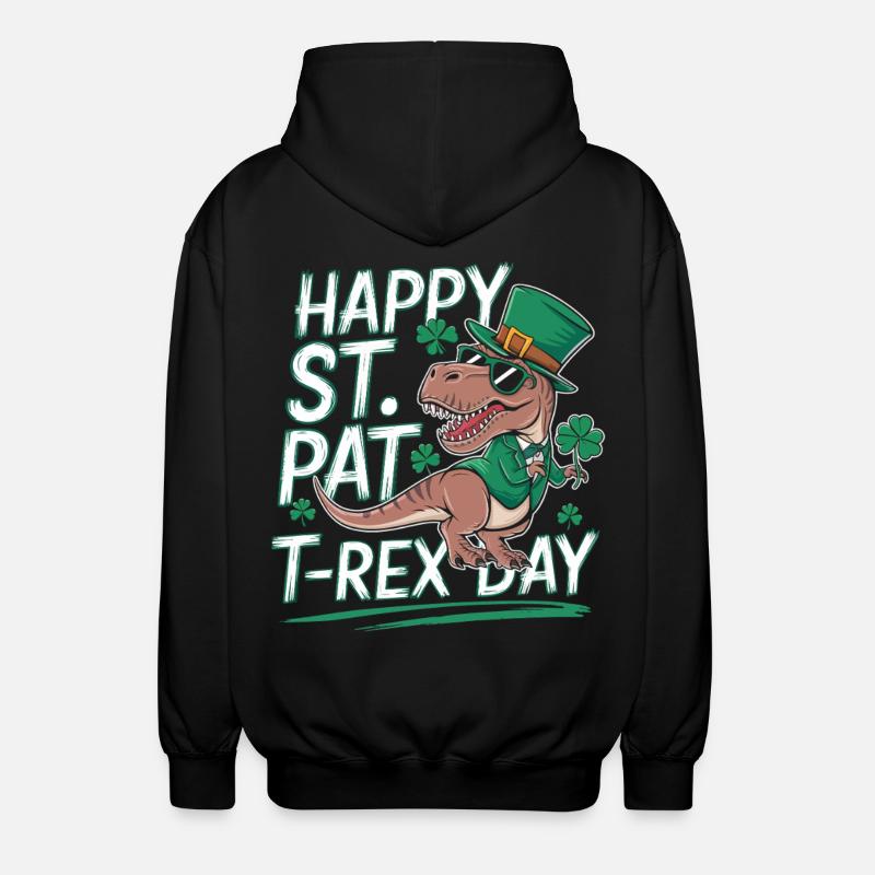 Chapeau de T-Rex de Saint-Patrick - Veste à capuche unisexe - noir