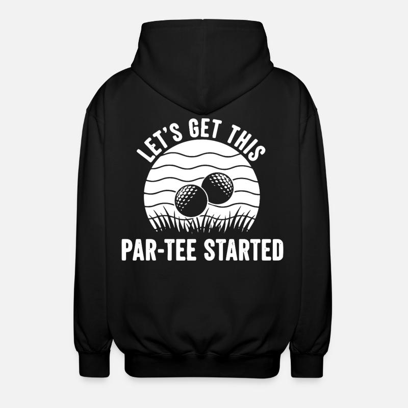 Par Tee Golf Saying - Unisex Hooded Jacket - black
