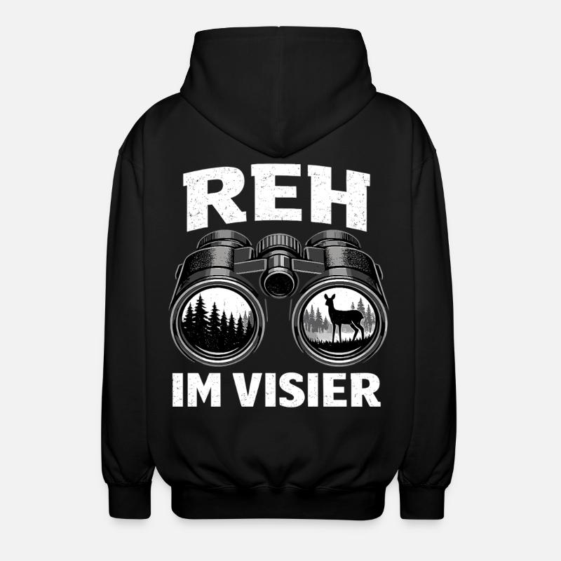 Hunter Deer Sight Hunting Gift - Unisex Hooded Jacket - black