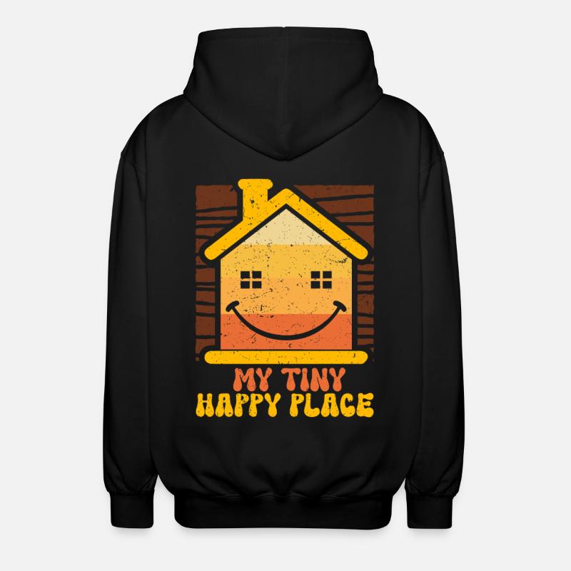 Tiny House My Tiny Happy Place - Unisex Kapuzenjacke - Schwarz