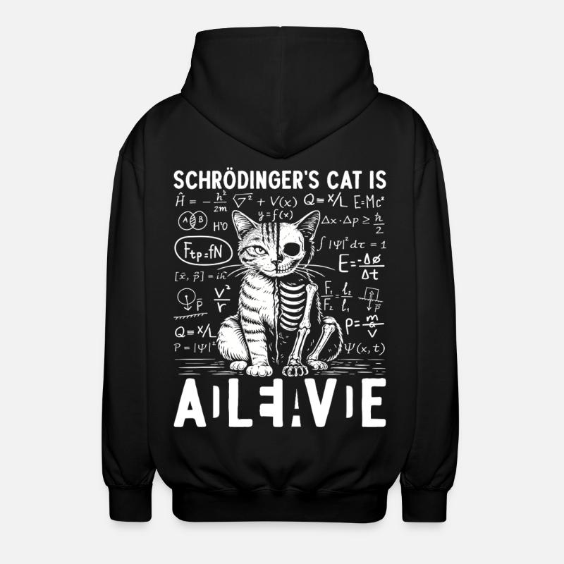Le chat vivant de Schrödinger - Veste à capuche unisexe - noir
