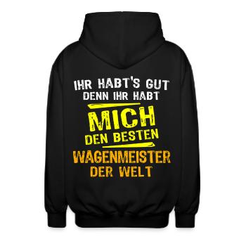 Don Wagenmeister - Veste à capuche unisexe - noir - Dos - AI Model Male 185 light (185cm)