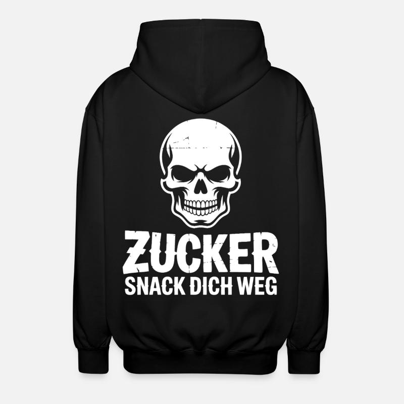 Zucker Schädel Snack Dich Weg - Unisex Kapuzenjacke - Schwarz