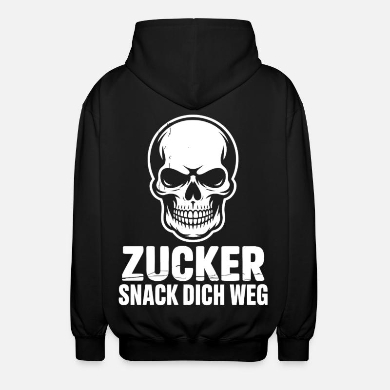 Zucker Schädel Snack Dich Weg - Unisex Kapuzenjacke - Schwarz