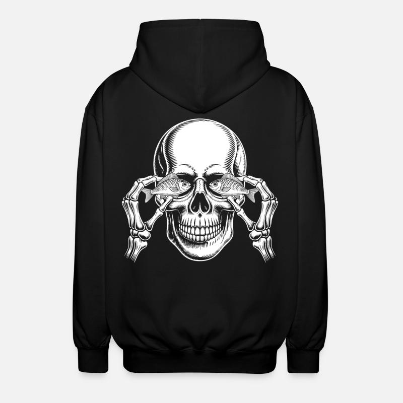 CrĂąne aux yeux de poisson - Veste Ă capuche unisexe - noir