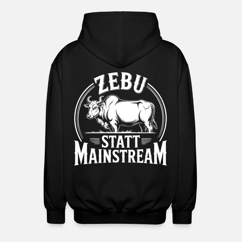 Zebu statt Mainstream - Unisex Kapuzenjacke - Schwarz