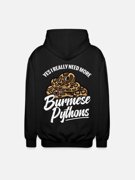 Python-Liebhaber Schlangen-Mama Terrarium-Reptilien-Papa - Unisex Kapuzenjacke - Schwarz